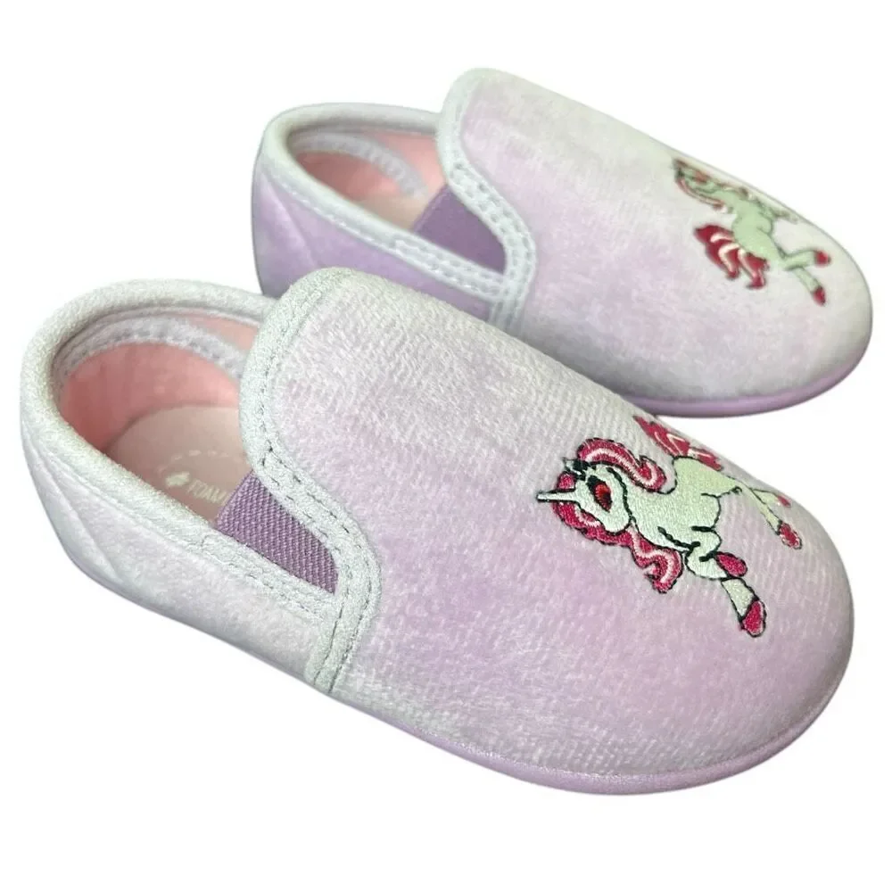 NEW Foamtreads Toddler Girls’ Lilac Unicorn Slippers 9M